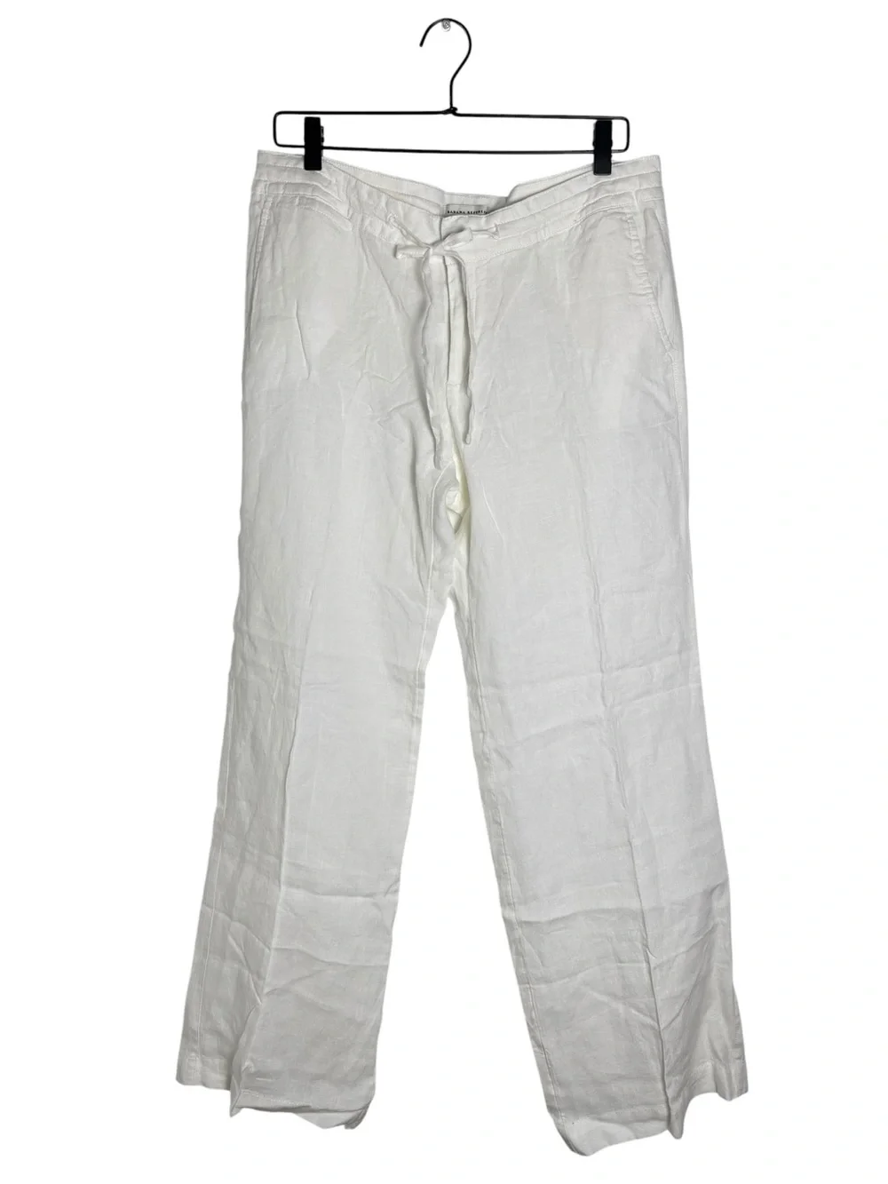 Banana Republic White 100% Linen Drawstring Pants Size 8